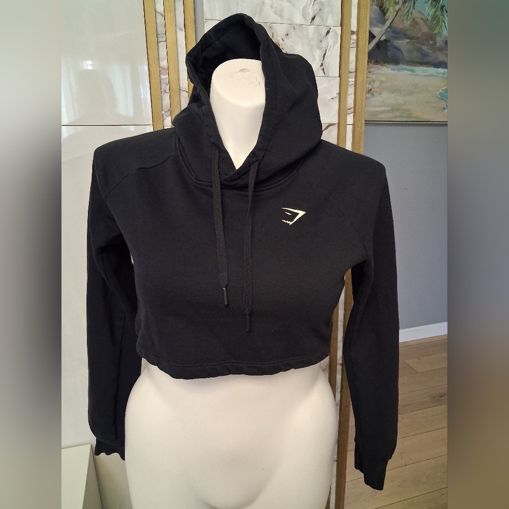 Gymshark Black Cropped Hoodie